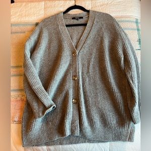 Quince Mongolian Cashmere Oversized Boyfriend Cardigan Sweater